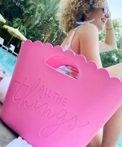 She She Boutique All The Things Jelly Tote - Pink ACCESSORIES