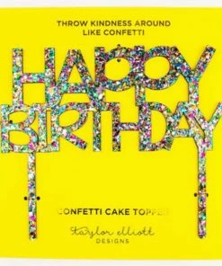 She She Boutique Happy Birthday Cake Topper - Colorful GIFTS
