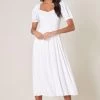 She She Boutique Alessi Midi Dress - White CLOTHING