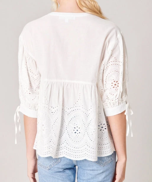 She She Boutique Merida Eyelet Top - White CLOTHING 5 She She Boutique Merida Eyelet Top - White CLOTHING