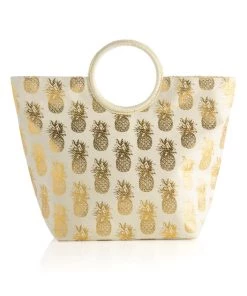She She Boutique Pineapple Tote - Natural HANDBAGS