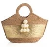 She She Boutique Melia Metallic Tote - Natural/Gold HANDBAGS
