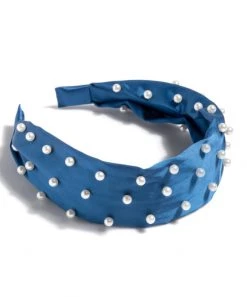 She She Boutique Pearl Wide Headband - Blue