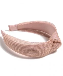 She She Boutique Knotted Lurex Headband - Blush