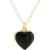 She She Boutique Kris NationsHeart Locket Enamel Necklace - Gold/Black JEWELRY
