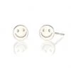She She Boutique Kris Nations Happy Face Stud Earrings - Silver