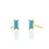 She She Boutique Kris Nations Turquoise Baguette Studs - Gold OR Silver JEWELRY