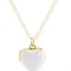 She She Boutique JEWELRY Kris Nations Heart Locket Enamel Necklace - White, Pink OR Turquoise