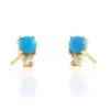 She She Boutique JEWELRY Kris Nations Two Stone Stud Earrings - White Topaz/Turquoise