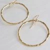 She She Boutique Organic Hammered Hoop Earrings - Gold JEWELRY