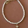 She She Boutique JEWELRY Pearl And Starburst Bracelet - Gold