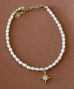 She She Boutique JEWELRY Pearl And Starburst Bracelet - Gold
