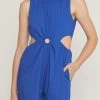 She She Boutique CLOTHING Cut Out Side Romper - Royal