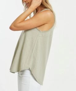 She She Boutique Manning Tank - Green Tee OR White CLOTHING
