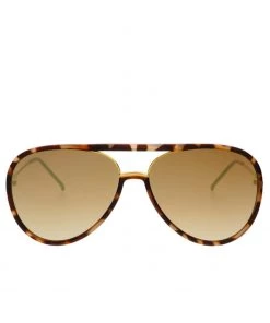 She She Boutique Freyrs Shay Avaitors - Matte Tortoise/Gold Mirrored ACCESSORIES