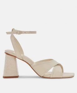 She She Boutique Dolce Vita Tiki Heels - Cream Leather