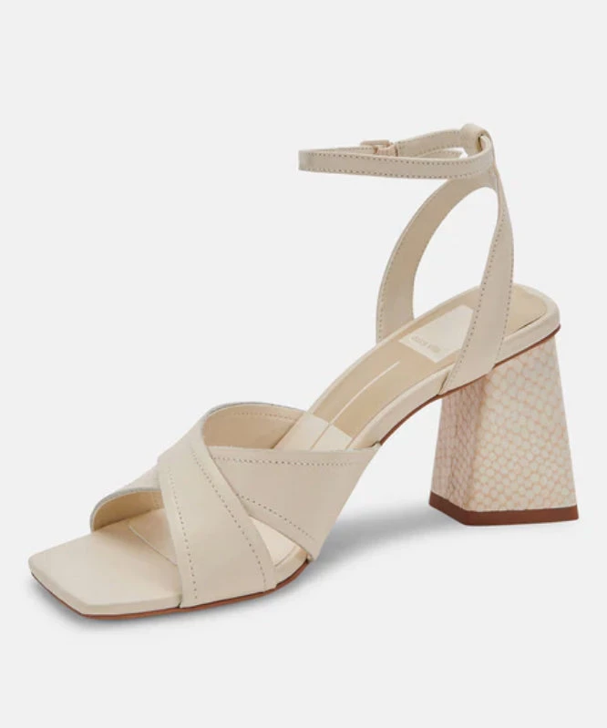 She She Boutique Dolce Vita Tiki Heels - Cream Leather 5 She She Boutique Dolce Vita Tiki Heels - Cream Leather