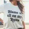 She She Boutique Blame It All On My Roots Tee - Cream