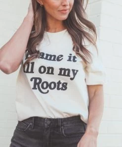 She She Boutique Blame It All On My Roots Tee - Cream