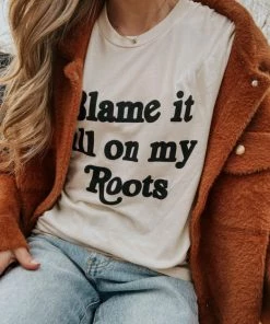 She She Boutique Blame It All On My Roots Tee - Cream
