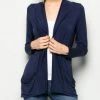 She She Boutique CLOTHING Open Front Cardigan - Navy