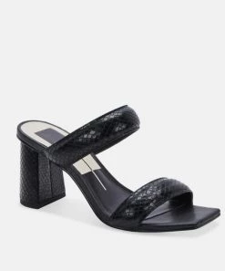 She She Boutique Dolce Vita Pascoe Heels - Black Embossed OR Ivory Embossed SHOES