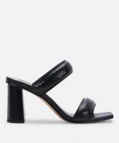 She She Boutique Dolce Vita Pascoe Heels - Black Embossed OR Ivory Embossed SHOES