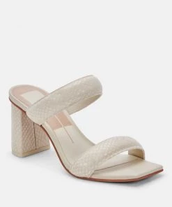 She She Boutique Dolce Vita Pascoe Heels - Black Embossed OR Ivory Embossed SHOES