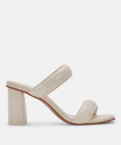 She She Boutique Dolce Vita Pascoe Heels - Black Embossed OR Ivory Embossed SHOES