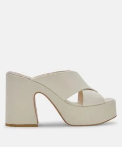 She She Boutique Dolce Vita Wonder Heels - Ivory Leather SHOES
