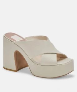 She She Boutique Dolce Vita Wonder Heels - Ivory Leather SHOES