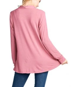 She She Boutique Open Front Cardigan - Rose CLOTHING