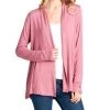 She She Boutique Open Front Cardigan - Rose CLOTHING