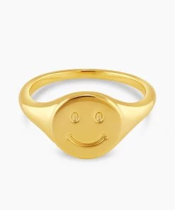 She She Boutique Gorjana Smiley Ring - Gold