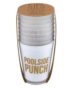 She She Boutique Frosted Cup Set Of 8 - Poolside Punch, Lake Water OR Weekend Vibes ACCESSORIES