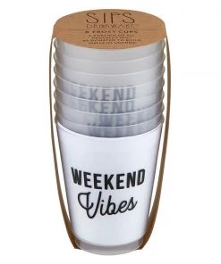 She She Boutique Frosted Cup Set Of 8 - Poolside Punch, Lake Water OR Weekend Vibes ACCESSORIES