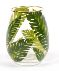 She She Boutique Stemless Wine Glass - Palms