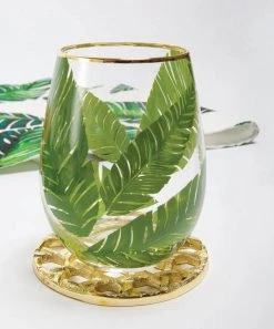 She She Boutique Stemless Wine Glass - Palms