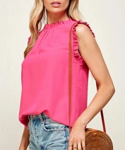 She She Boutique CLOTHING Ruffled Top - Rose