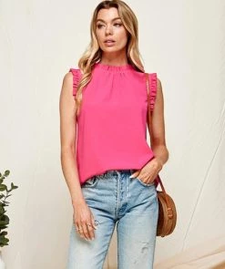 She She Boutique CLOTHING Ruffled Top - Rose