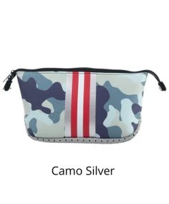 She She Boutique Neoprene Everyday Cosmetic Bag - Camo Silver