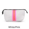 She She Boutique Neoprene Everyday Cosmetic Bag - White/Pink