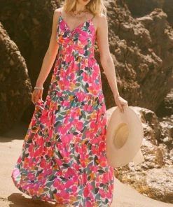 She She Boutique Floral Maxi Dress - Ivory Multi CLOTHING