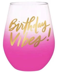 She She Boutique Jumbo Stemless Wine Glass - Birthday Vibes