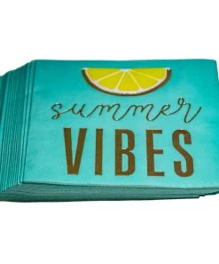 She She Boutique 50 Count Foil Beverage Napkins - Summer Vibes ACCESSORIES