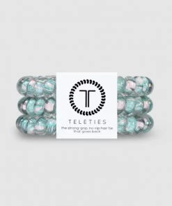 She She Boutique Small Coil Hair Tie Set - Pink Palms