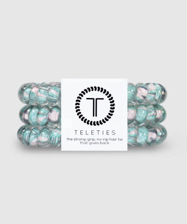 She She Boutique Small Coil Hair Tie Set - Pink Palms 3 She She Boutique Small Coil Hair Tie Set - Pink Palms