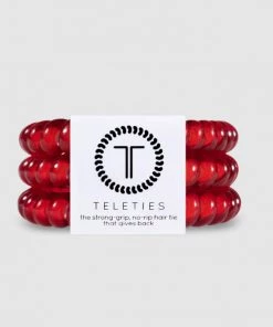 She She Boutique Small Coil Hair Tie Set - Scarlet Red ACCESSORIES