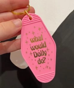 She She Boutique What Would Dolly Do Keychain - Light Pink