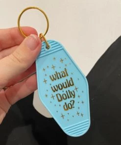She She Boutique What Would Dolly Do Keychain - Light Blue